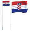 vidaXL Kroatisk flagg og stang 5,5 m aluminium