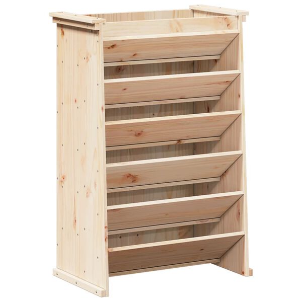 vidaXL Vegghengt plantekasse 6 etasjer 69x40x101,5 cm heltre furu