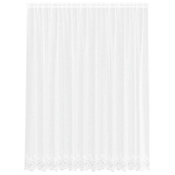 vidaXL Blondegardin med gardiner Blomster Hvit 220 x 300 cm Polyester