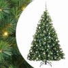 vidaXL Kunstig juletre med 300 LED med stativ gr&oslash;nn 210 cm PE og PVC