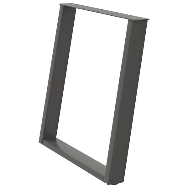 vidaXL Spisebordben U-formet 2 stk antrasitt 70 x (72-73) cm stål