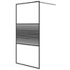 vidaXL Dusjvegg svart 100x195 cm klart ESG-glass