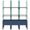 vidaXL Plantekasse med espalier blågrå 120x40x142,5 cm PP