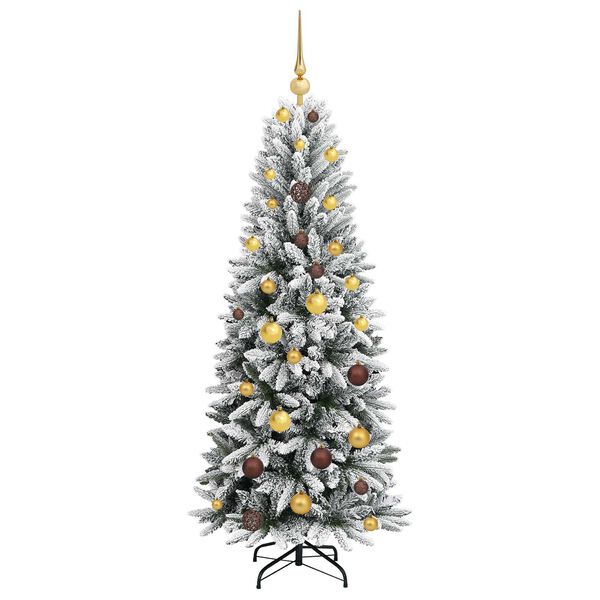 vidaXL Kunstig juletre med 150 LED Hvit 150 cm PVC, plast, st&aring;l og PE