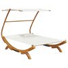 vidaXL Loungeseng med solskjerm 165x203x138 cm b&oslash;yd heltre kremhvit