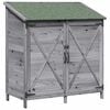 vidaXL Hagehus med tak med l&aring;s Gr&aring; 106 x 56 x 113,5 cm Massiv Furu Tre