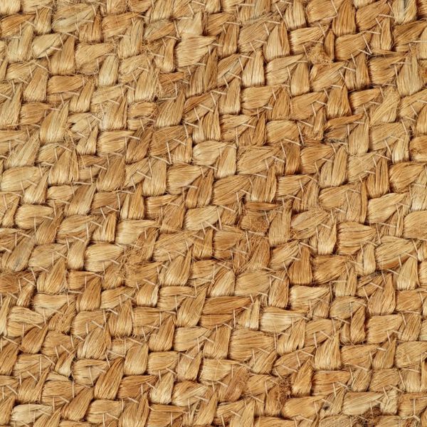 vidaXL Fletteteppe med volangkant 120 cm jute rund