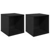 vidaXL Vinylalbum Boks 2 stk. Svart eik 37 x 36,5 x 38 cm