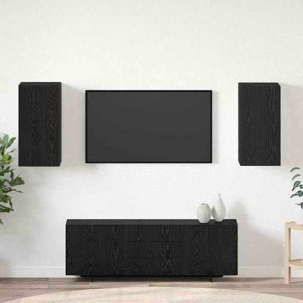 vidaXL Vegghylle for TV Veggmontert 2 pcs Svart Eik 30,5 x 30 x 60 cm