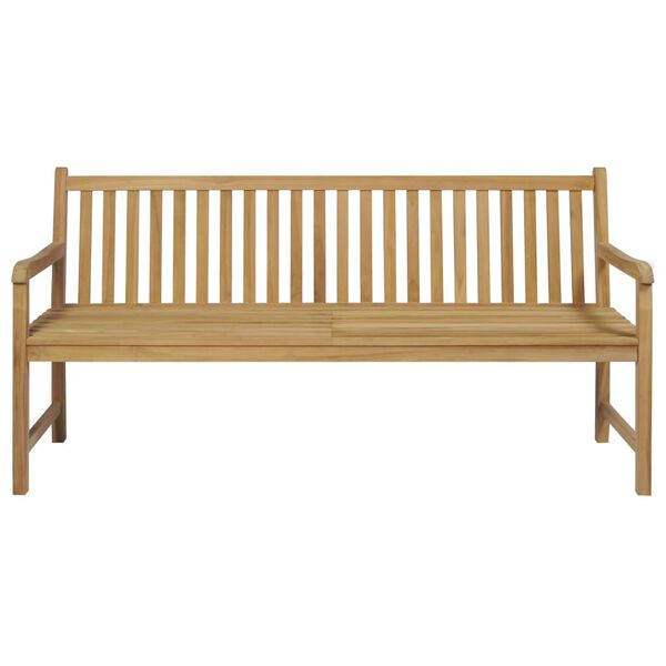 vidaXL Hagebenk med kremhvit pute 175 cm heltre teak