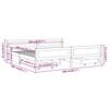 vidaXL Sengeramme med 4 skuffer hvit heltre furu 200x200 cm