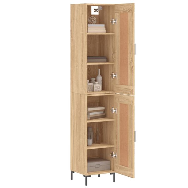 vidaXL Highboard sonoma eik 34,5x34x180 cm konstruert tre