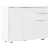 vidaXL Skjenk h&oslash;yglans hvit 107x35x80,5 cm