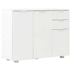 vidaXL Skjenk h&oslash;yglans hvit 107x35x80,5 cm