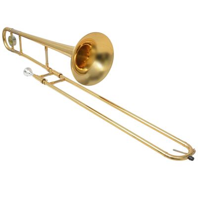 vidaXL Trombone Gul Messing med Gullakk Bb