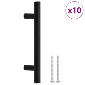 vidaXL Skaph&aring;ndtak 10 stk svart 96 mm rustfritt st&aring;l