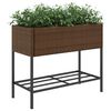 vidaXL Plantekasser med hylle 2 stk brun 90x40x75 cm polyrotting