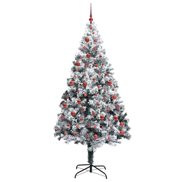 vidaXL Kunstig juletre med 300 LED grønn 210 cm PVC og Stål og Plast