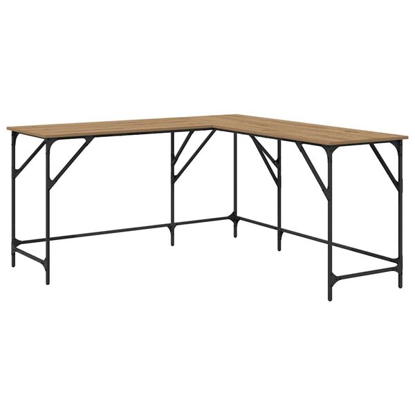 vidaXL Skrivebord Artisan Eik 149 x 149 x 75 cm Konstruert tre