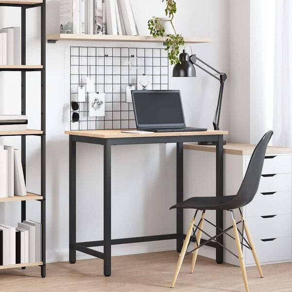 vidaXL bord Naturlig 80 x 50 x 77 cm Konstruksjonsvirke og st&aring;l