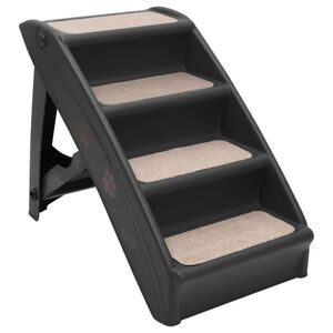vidaXL Hundetrapp sammenleggbar svart 62x40x49,5 cm