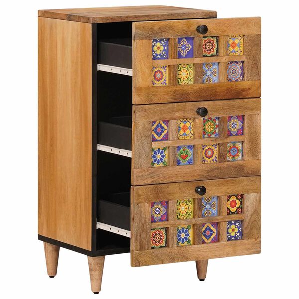 vidaXL Serviesskap Naturlig 40 x 33,5 x 75 cm Massiv mango tre