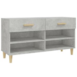 vidaXL Skoskap betonggr&aring; 102x35x55 cm konstruert tre