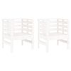 vidaXL Hagestoler 2 stk hvit 61,5x53x71 cm heltre furu