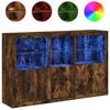 vidaXL Skjenk med LED-lys r&oslash;kt eik 162x37x100 cm