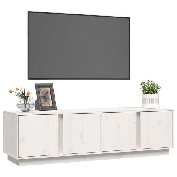 vidaXL TV-benk hvit 140x40x40 cm heltre furu