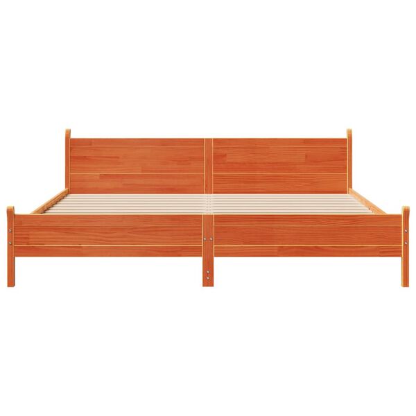 vidaXL Sengeramme uten madrass voksbrun 180x200 cm heltre furu