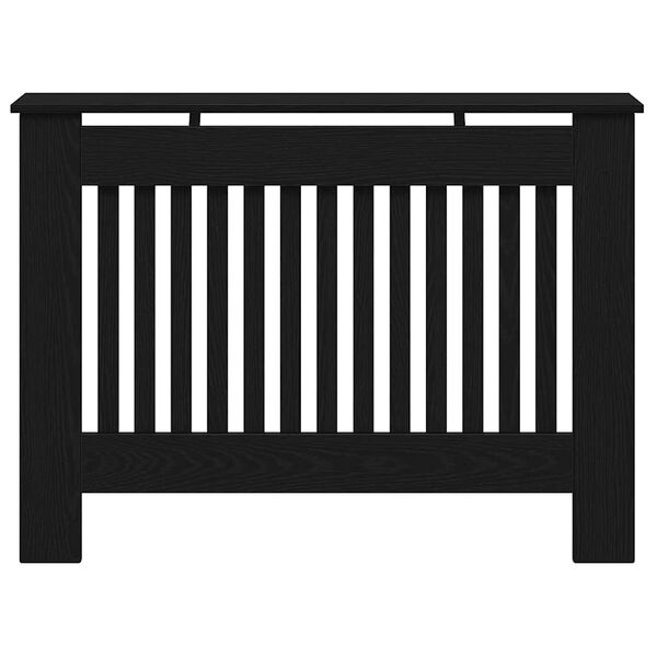 vidaXL Radiator Deksel Svart Eik 112 x 19 x 81,5 cm Konstruert tre