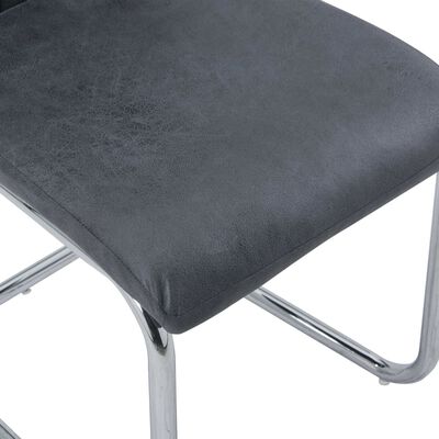vidaXL Frittbærende spisestoler 2 stk grå kunstig semsket skinn
