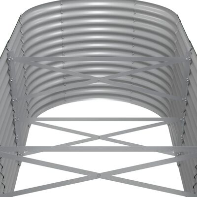 vidaXL Høybed pulverlakkert stål 512x80x68 cm grå