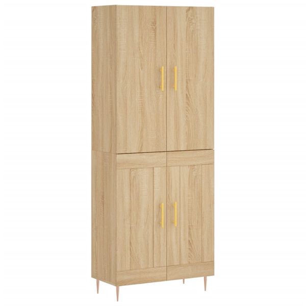 vidaXL Highboard sonoma eik 69,5x34x180 cm konstruert tre