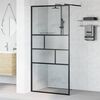 vidaXL Walk-in Dusjvegg Svart 80 x 195 x 0.5 cm Glass og Aluminium