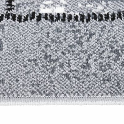 vidaXL Teppeløper BCF grå med blokkmønster 80x500 cm