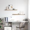 vidaXL Vegghylle med hylle 2 pcs Brun 100 x 9 x 3 cm Konstruert tre
