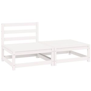 vidaXL Hagesofagruppe 2 deler hvit heltre furu
