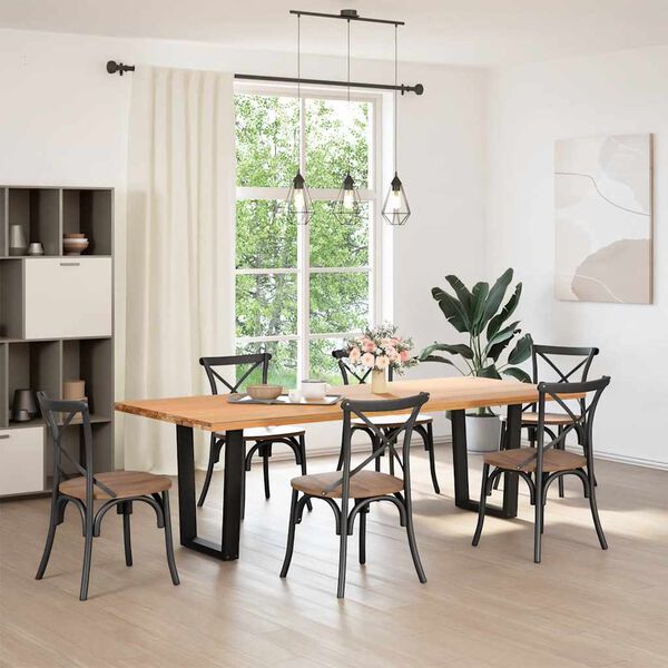 vidaXL Spisebordben V-formet 2 stk svart 60 x (72-73,3) cm stål