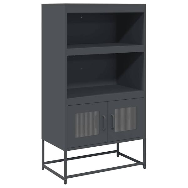 vidaXL Highboard antrasitt 68x39x123 cm stål