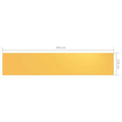 vidaXL Balkongskjerm gul 120x600 cm oxfordstoff