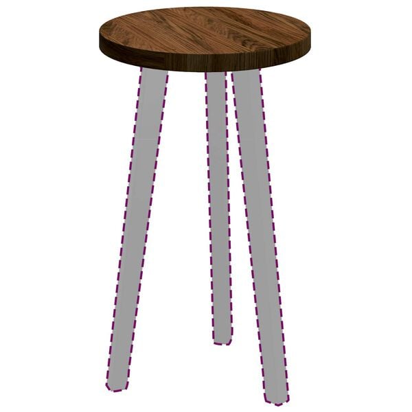 vidaXL Bordplate Lys Brun &Oslash; 30 x 2,5 cm Massivt Eiketre