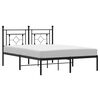 vidaXL Sengeramme i metall med hodegavl svart 140x190 cm