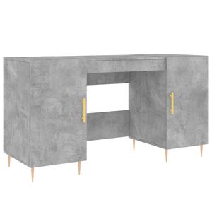 vidaXL Skrivebord betonggr&aring; 140x50x75 cm konstruert tre
