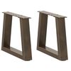 vidaXL Salongbordben V-formet 2 stk naturst&aring;l 40x(30-31,3) cm st&aring;l
