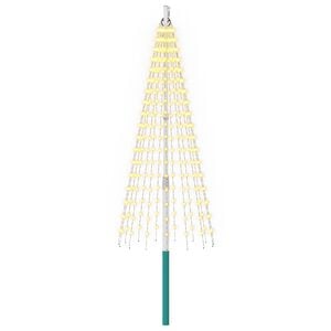 vidaXL Juletrebelysning med spyd og flaggstang 180 cm 270 LED-lys
