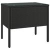 vidaXL Sidebord svart 53x37x48 cm polyrotting og herdet glass