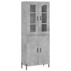 vidaXL Highboard betonggr&aring; 69,5x34x180 cm konstruert tre
