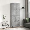 vidaXL Highboard betonggr&aring; 69,5x34x180 cm konstruert tre